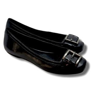 Gianni Bini Black Flats with Silver Buckle